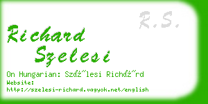 richard szelesi business card